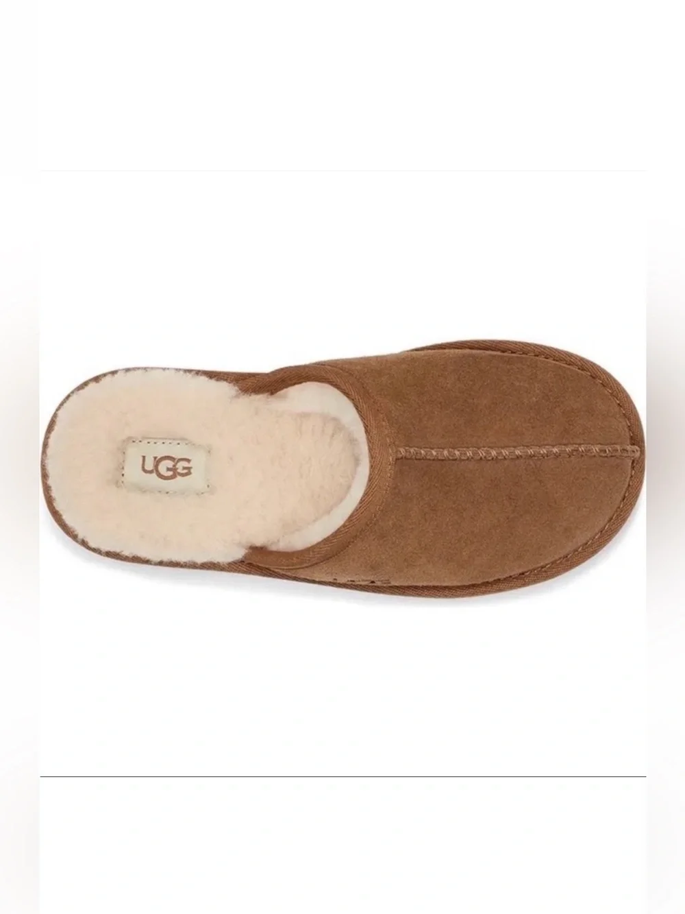 UGG Keegan Chestnut Suede Slide Slippers Shearling Kids Size 10M Cozy Comfort